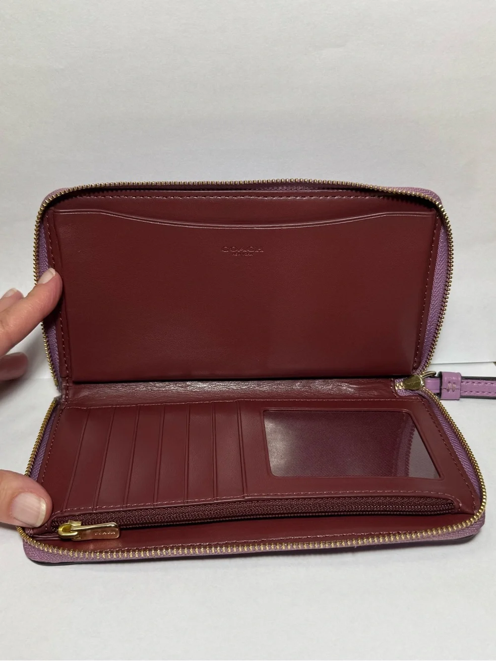 Coach Large Leather Signature Perforated Phone Wallet